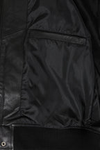 Premium Nappa Leather Bomber Jacket Men's Black - Lleyton