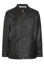 Men's Nappa Leather Quilted Jacket Black - 'KEN' Hip Length