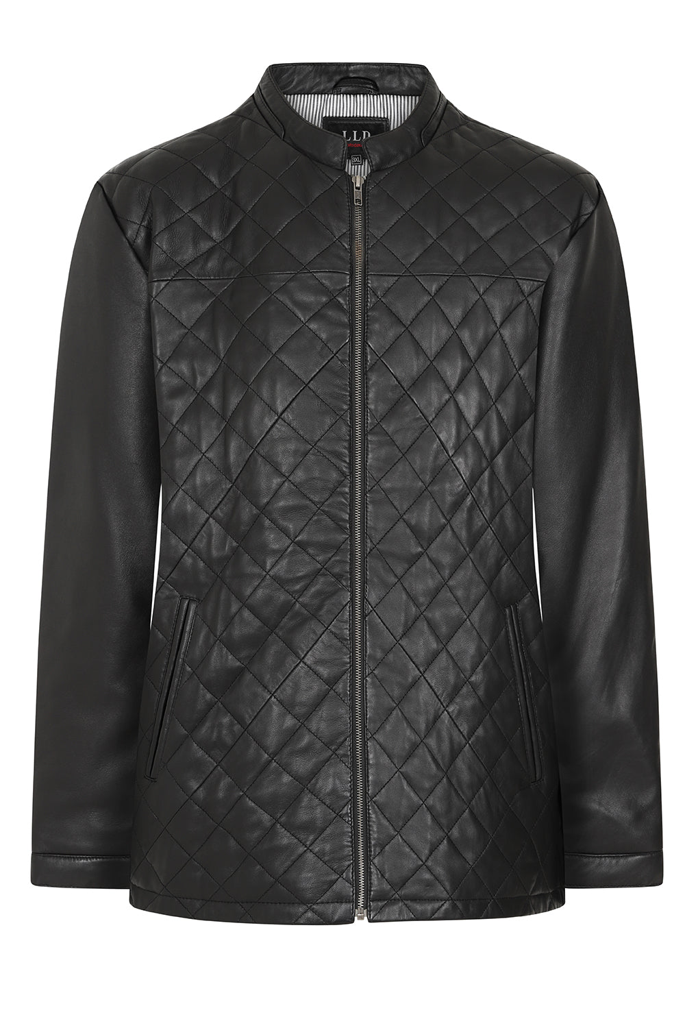 Men's Nappa Leather Quilted Jacket Black - 'KEN' Hip Length