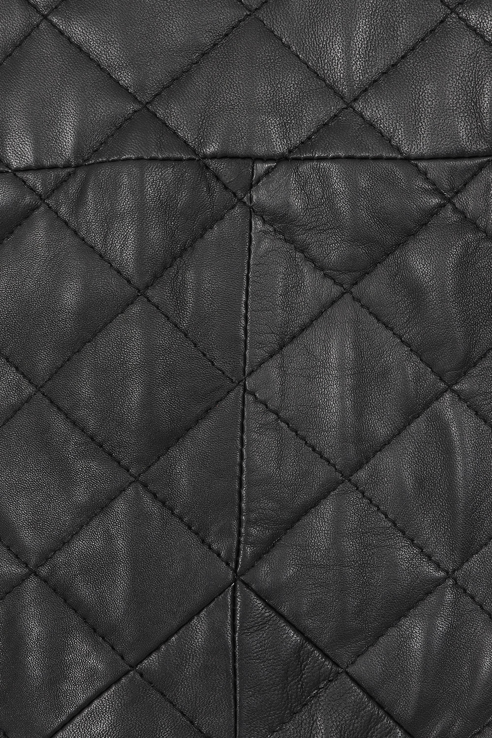 Men's Nappa Leather Quilted Jacket Black - 'KEN' Hip Length