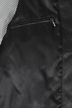 Men's Nappa Leather Quilted Jacket Black - 'KEN' Hip Length