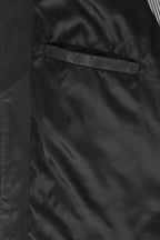 Men's Nappa Leather Quilted Jacket Black - 'KEN' Hip Length