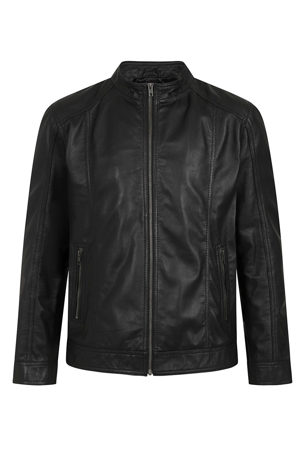 NEIL Rock2 Premium Lamb Nappa Leather Jacket - Black Classic Mens