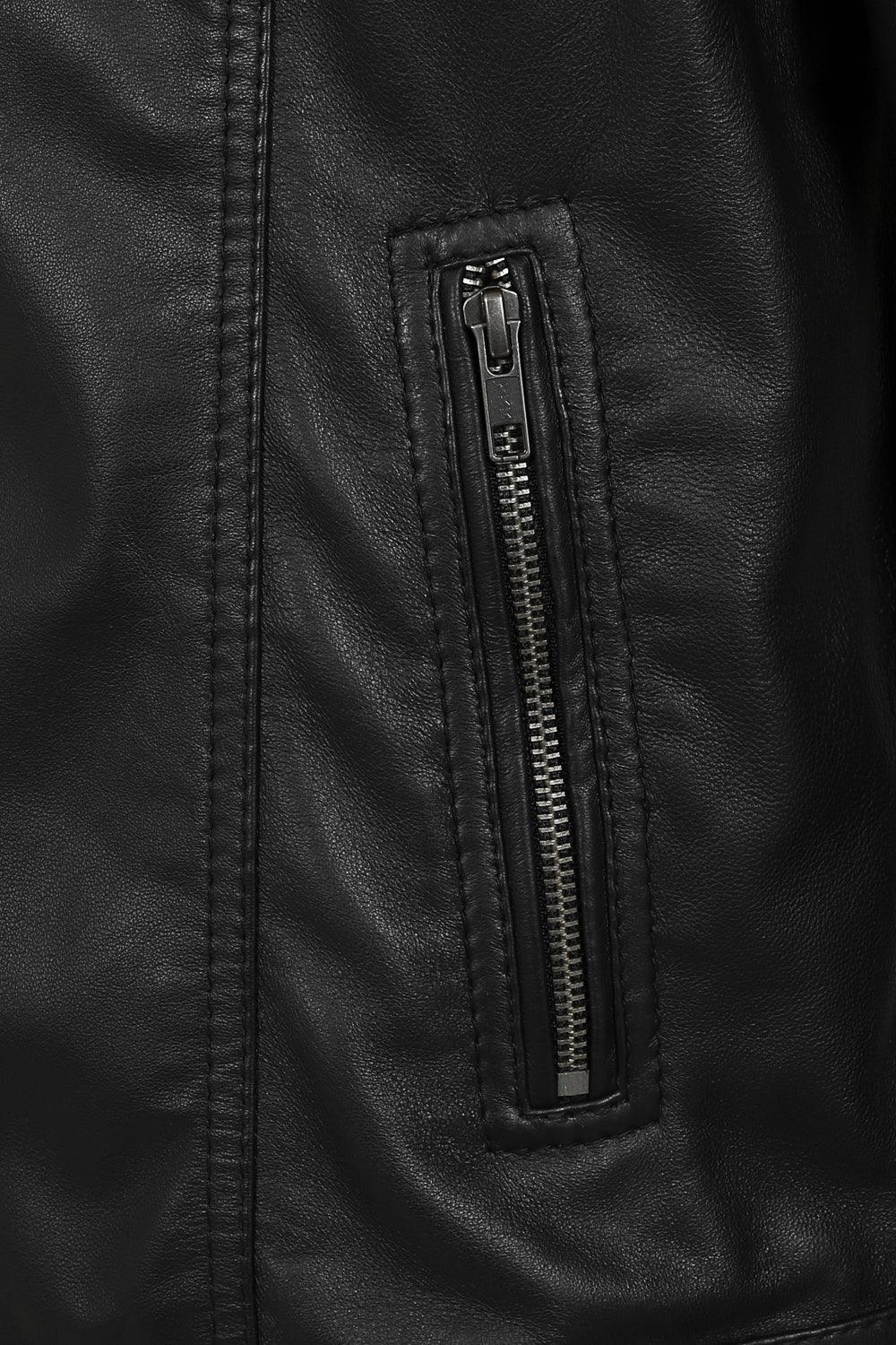 NEIL Rock2 Premium Lamb Nappa Leather Jacket - Black Classic Mens