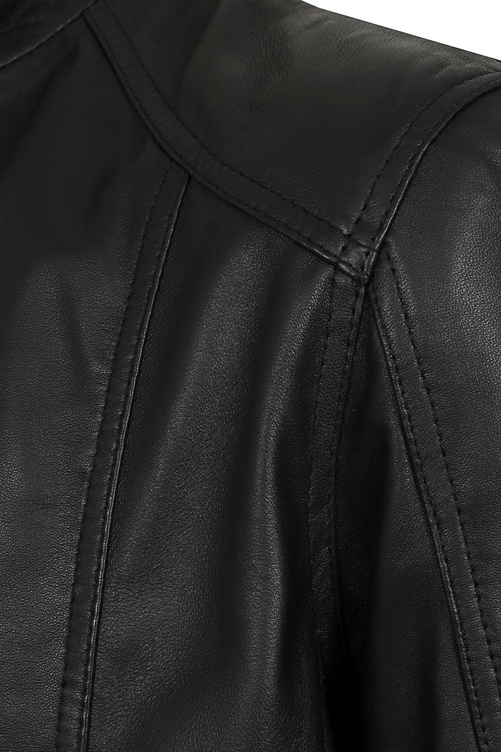 NEIL Rock2 Premium Lamb Nappa Leather Jacket - Black Classic Mens