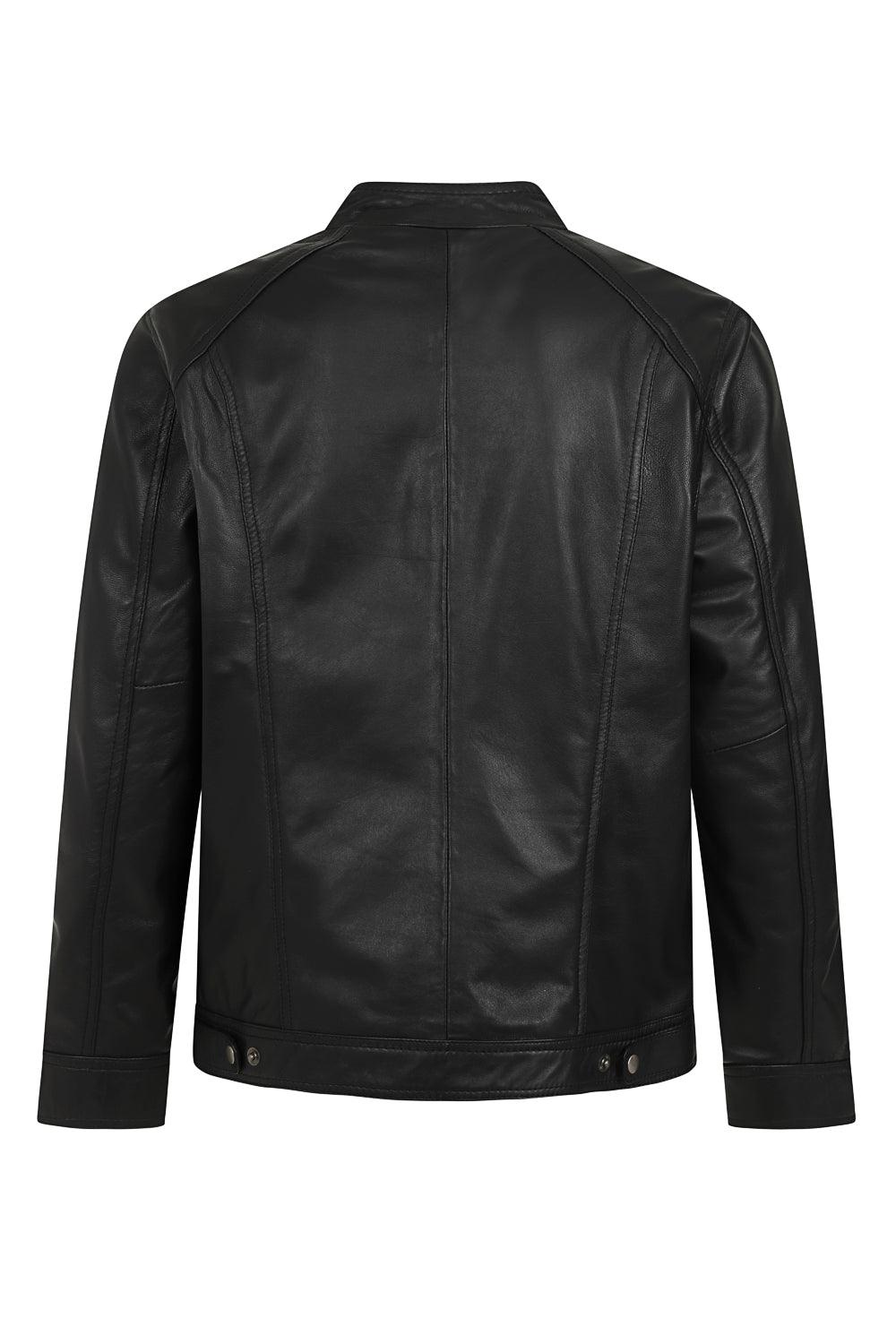 NEIL Rock2 Premium Lamb Nappa Leather Jacket - Black Classic Mens