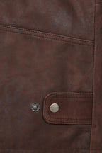 VINNY VIG Men's Genuine Lamb Leather Gilet - Black Brown Buff