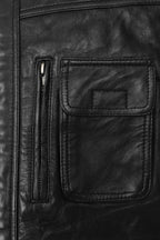 VINNY VIG Men's Genuine Lamb Leather Gilet - Black Brown Buff