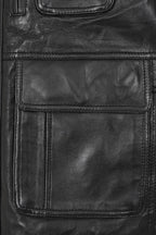 VINNY VIG Men's Genuine Lamb Leather Gilet - Black Brown Buff
