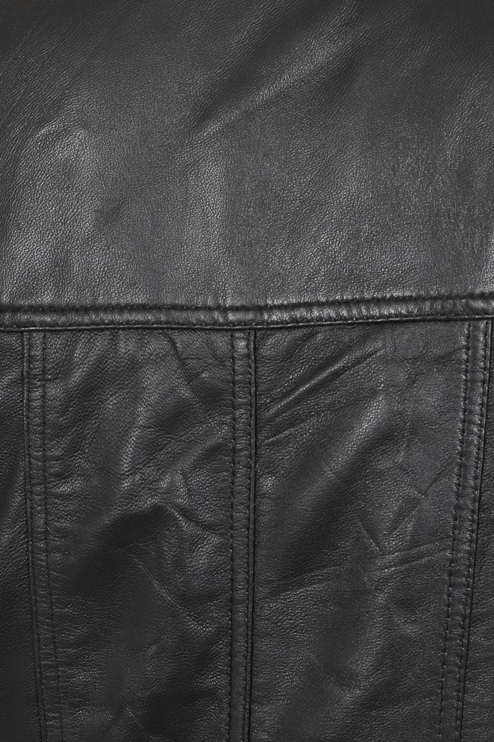 VINNY VIG Men's Genuine Lamb Leather Gilet - Black Brown Buff
