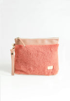 Women's Shearling Clutch Bag, Brick Wool
