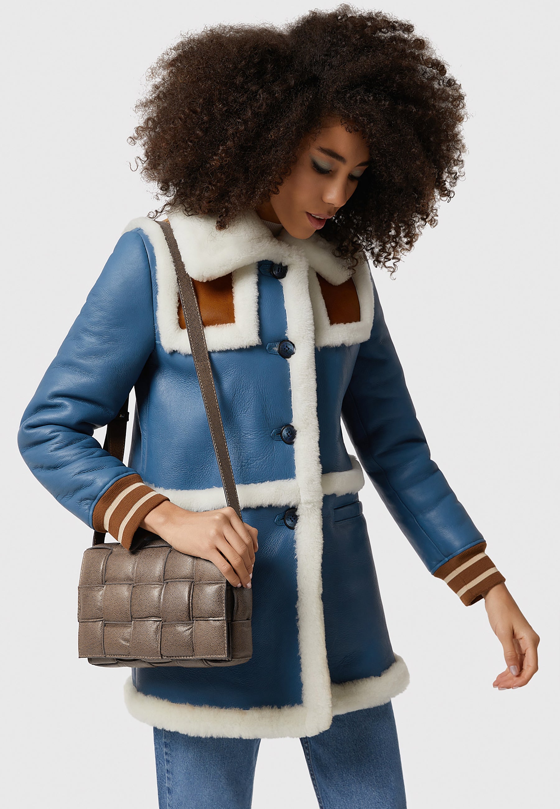 Hoxton Mouse Pebbled Leather Handbag