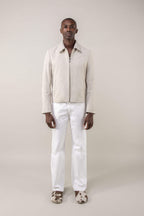 Hendrix: Sandstone Suede Leather Jacket