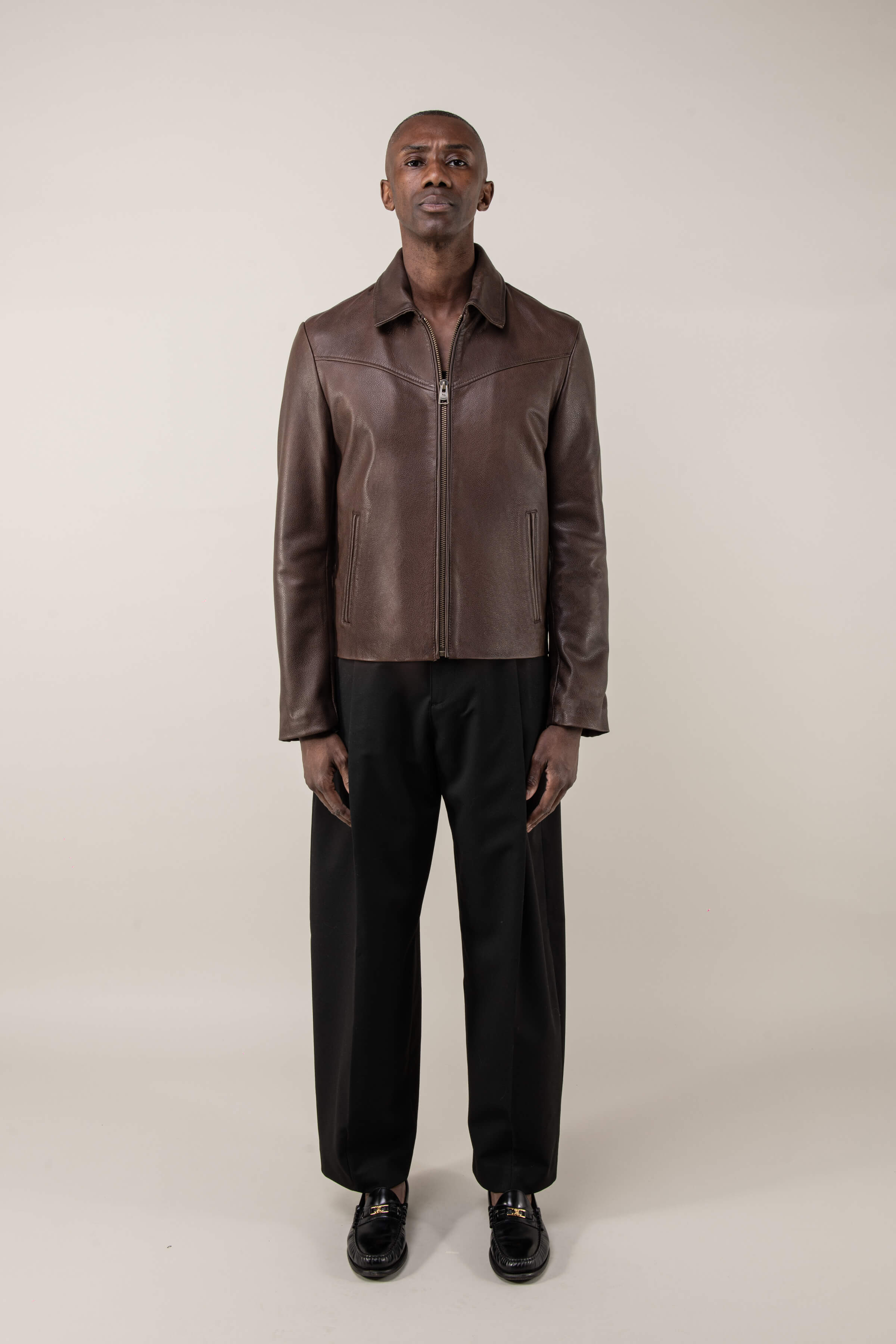 Hendrix: Vintage Brown Leather Jacket (Man)