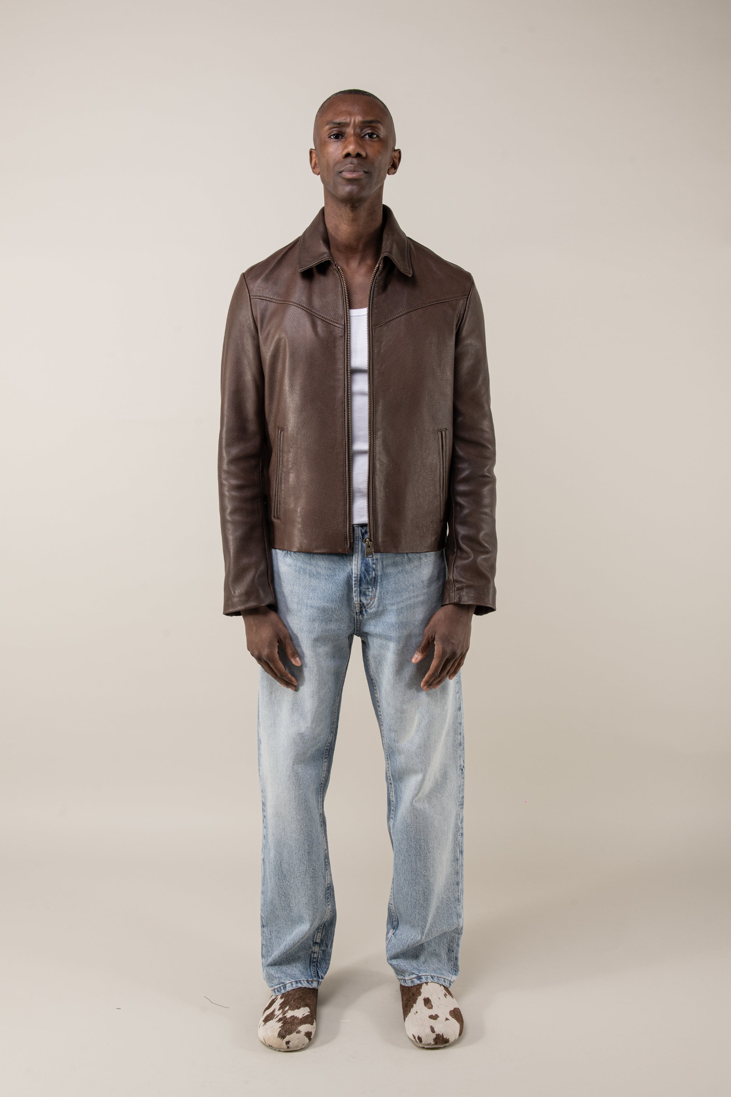 Hendrix: Vintage Brown Leather Jacket (Man)