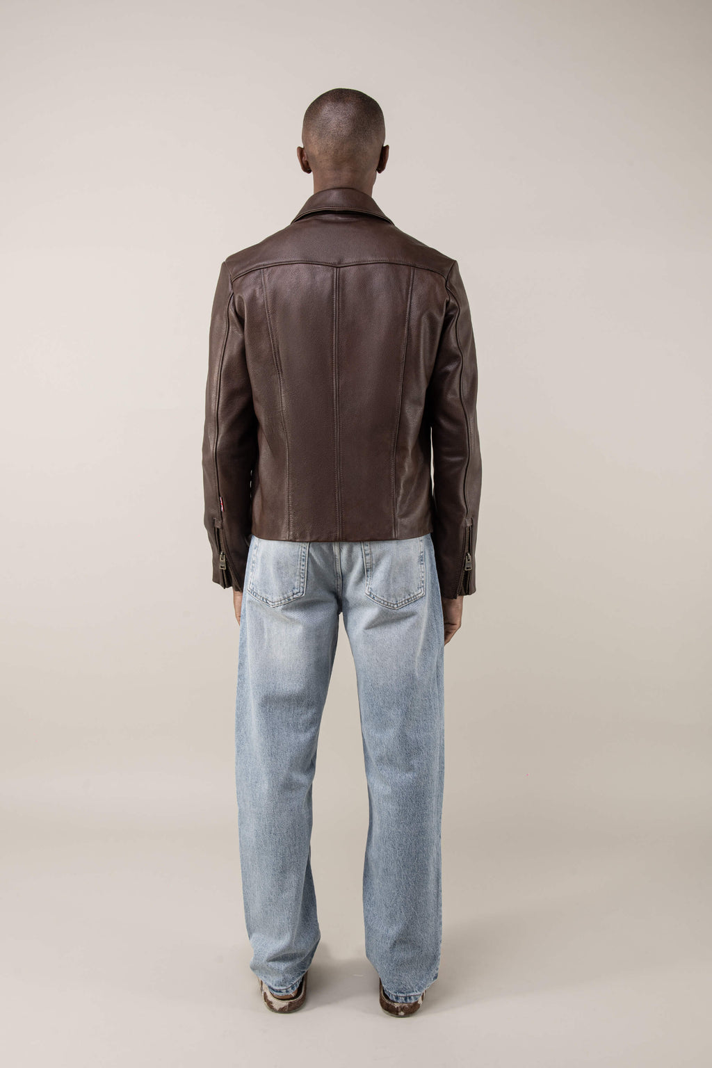 Hendrix: Vintage Brown Leather Jacket Tall