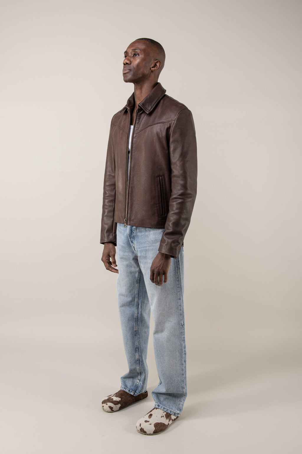 Hendrix: Vintage Brown Leather Jacket (Man)