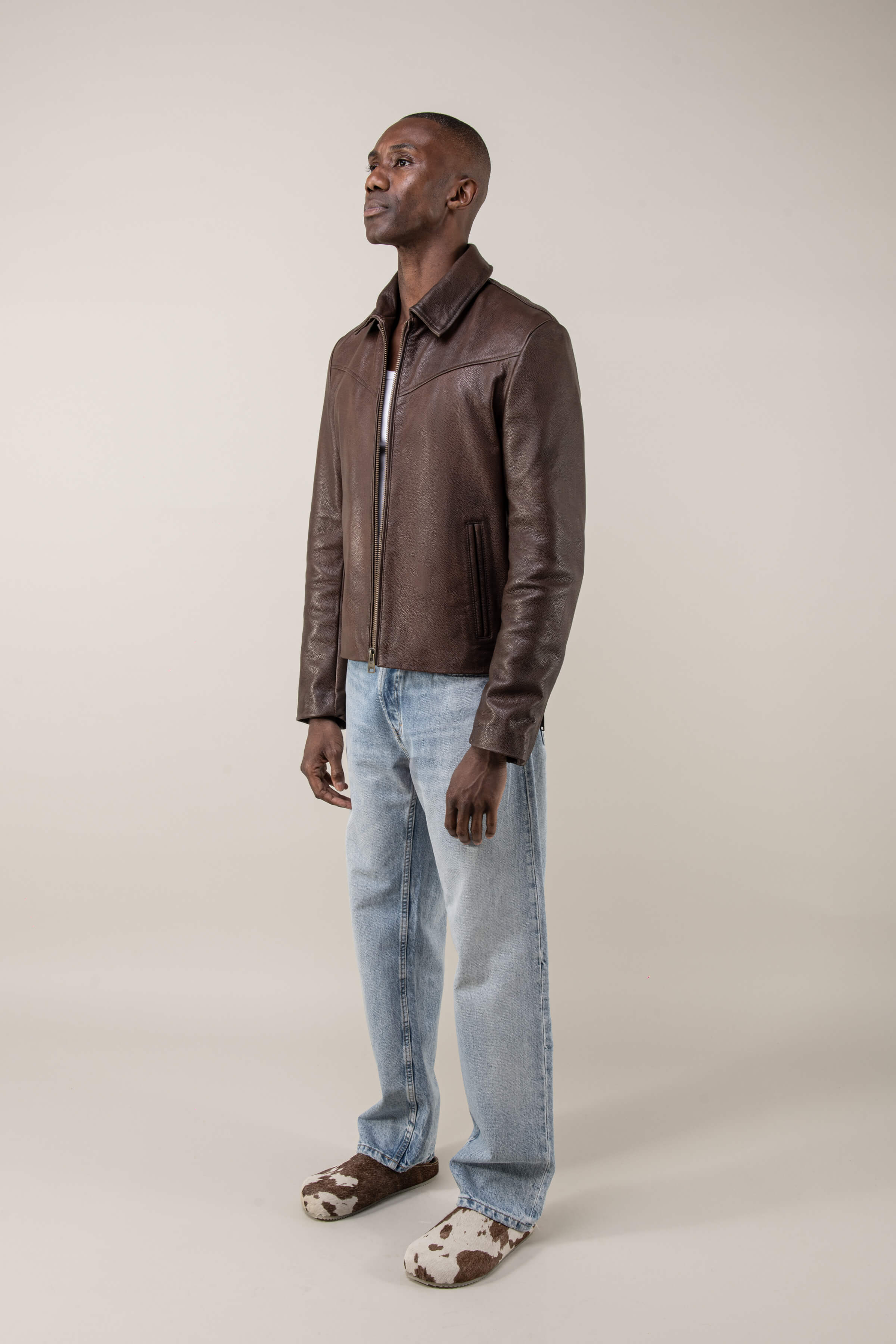 Hendrix: Vintage Brown Leather Jacket (Man)