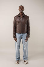 Hendrix: Vintage Brown Leather Jacket (Man)