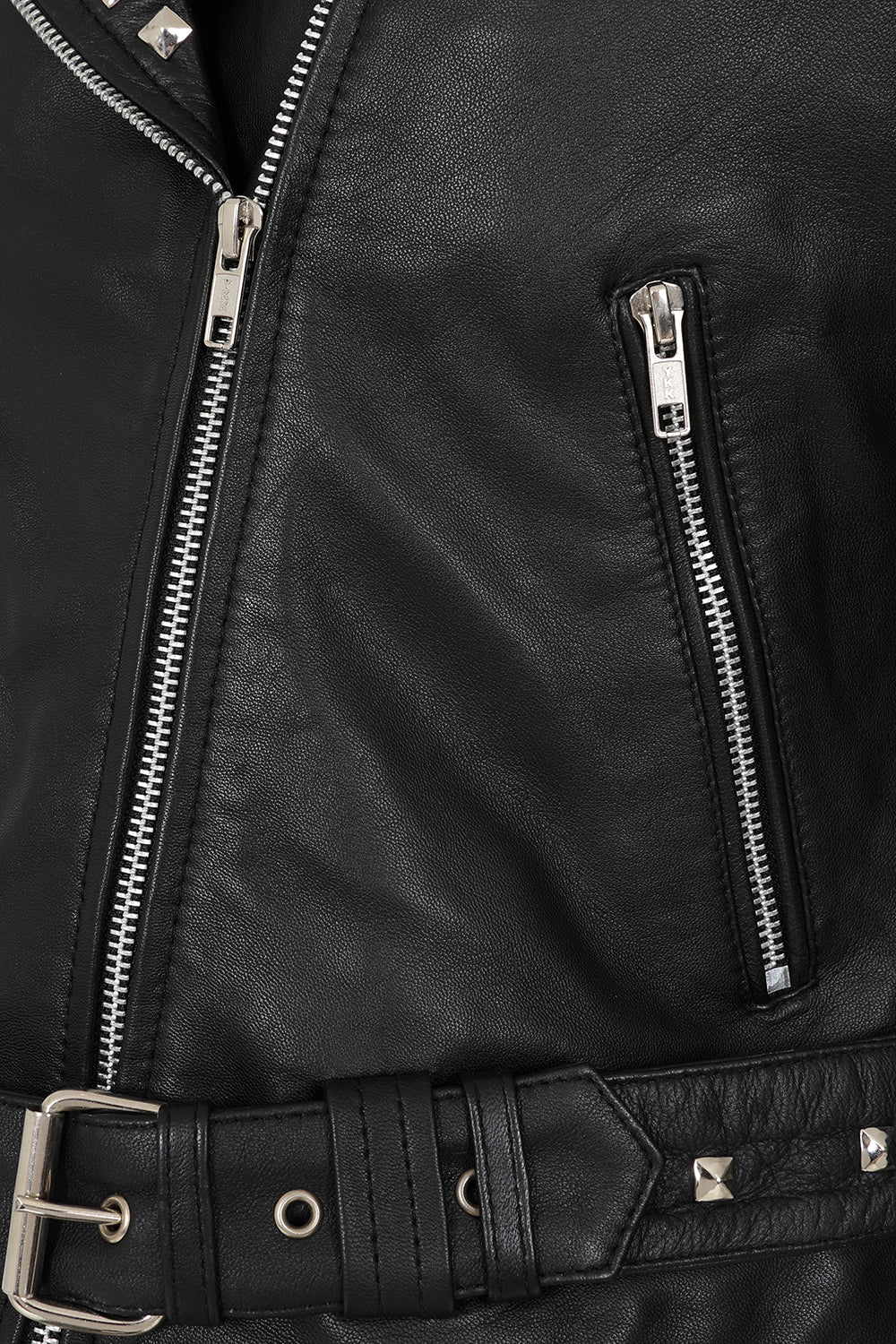 Women's Black Nappa Leather Rock Chic Biker Jacket - Tatiana 2