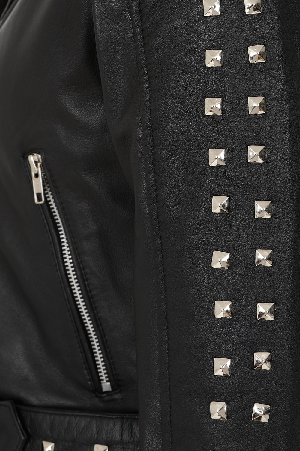 Women's Black Nappa Leather Rock Chic Biker Jacket - Tatiana 2