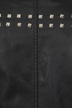Women's Black Nappa Leather Rock Chic Biker Jacket - Tatiana 2