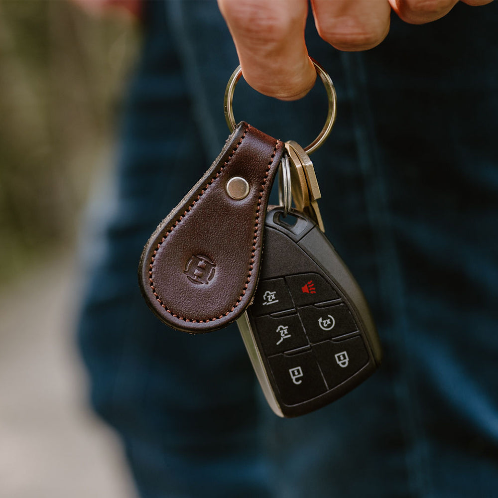 Bell-Shaped Leather Keychain