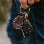 Bell-Shaped Leather Keychain
