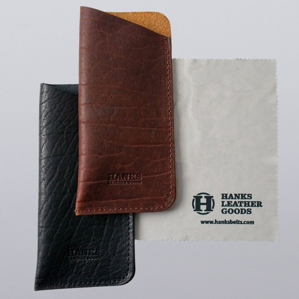 Bison Leather Eyeglass Case
