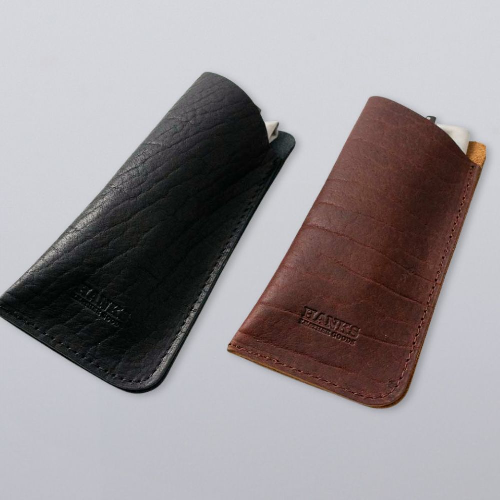 Bison Leather Eyeglass Case
