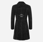 ELEGANT Women's Classic Suede Trench Coat Knee Length Coat