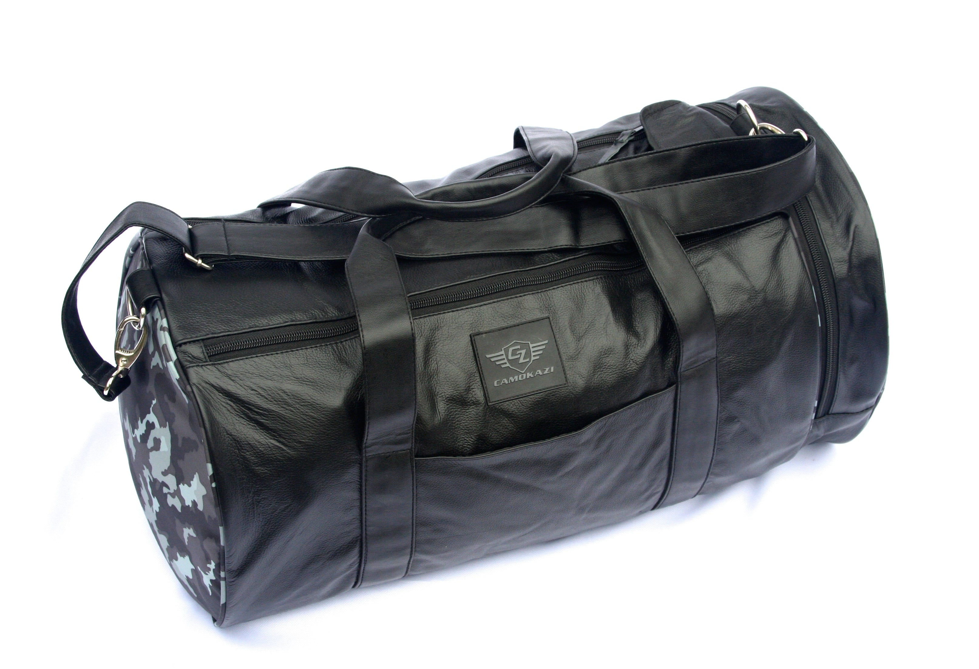 Black Leather Duffel Bag