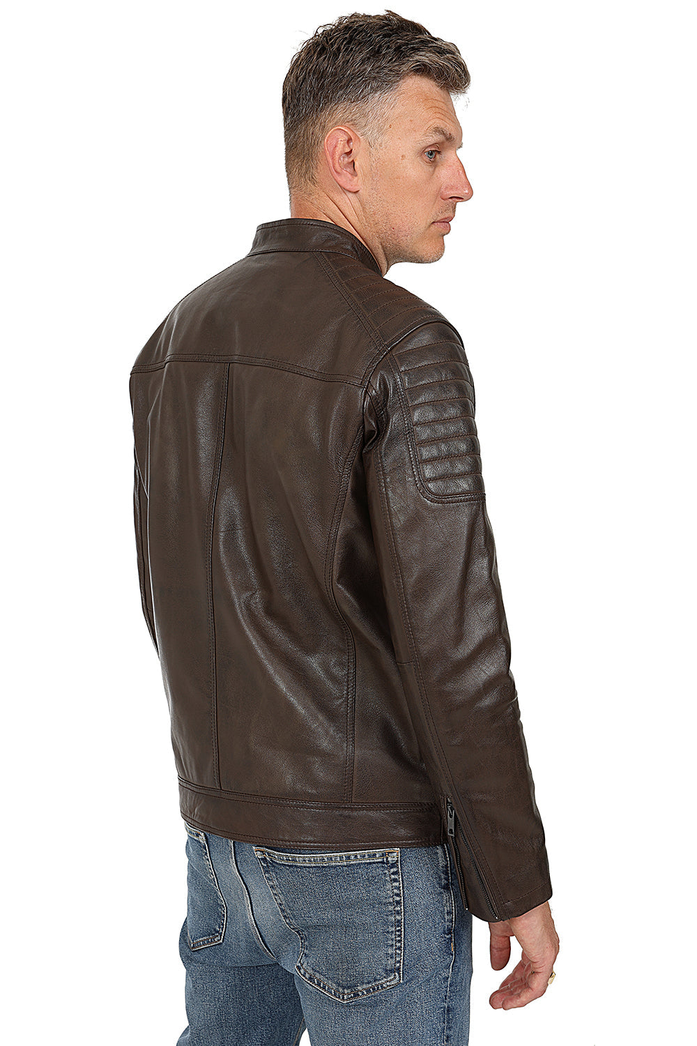 ARMANDO Men's Genuine Nappa Leather Jacket - Classic Brown