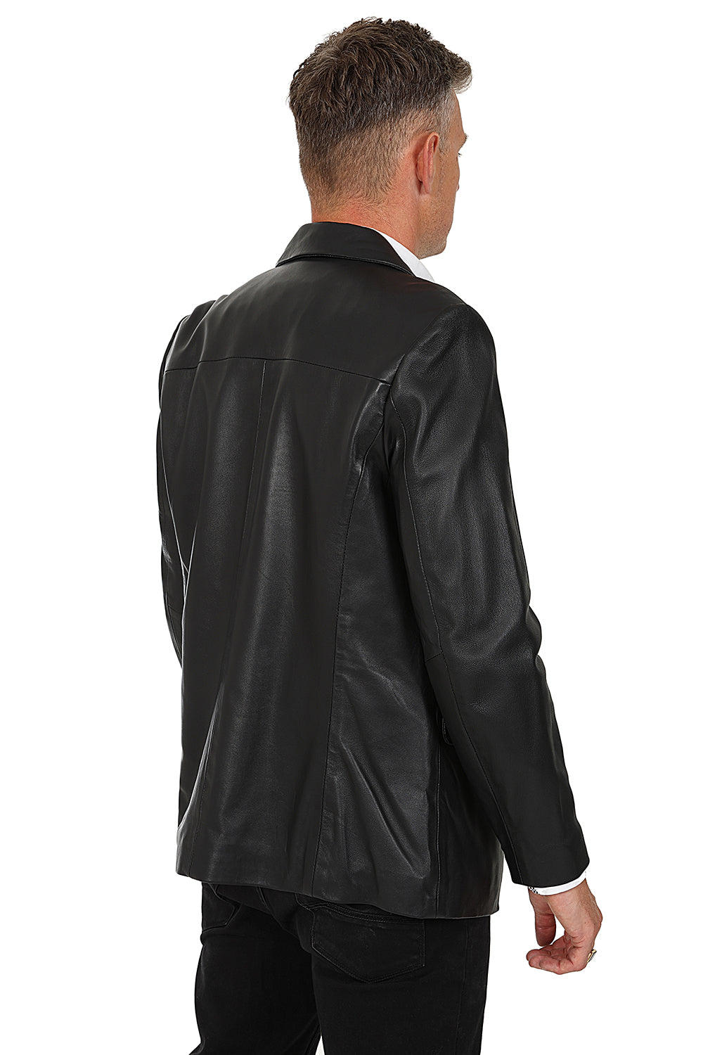 Men's Genuine Nappa Leather 3 Button Blazer Jacket - MICHAEL