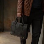Limited Edition Jefferson Leather Attaché Briefcase | Black