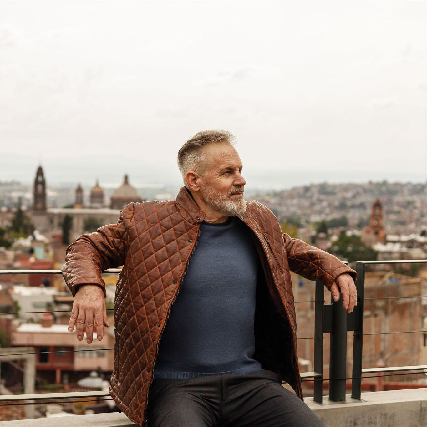 Highlands Quilted Leather Jacket | Whiskey Brown