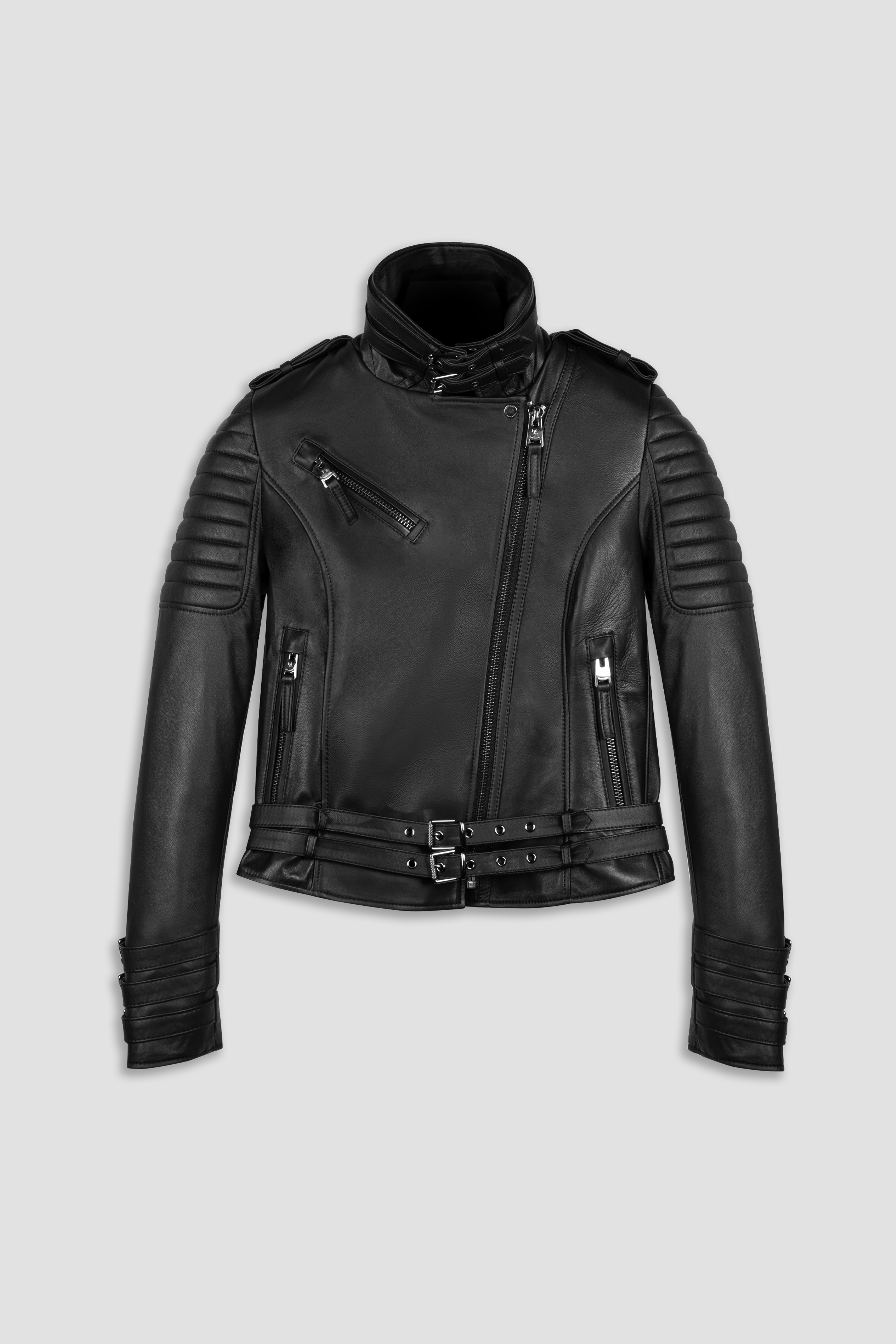 Jaws 3.0 Gloss Black Hardware Leather Jacket