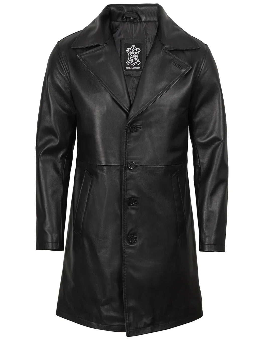 Jackson Men's Black 3/4 Length Real Leather Car Coat