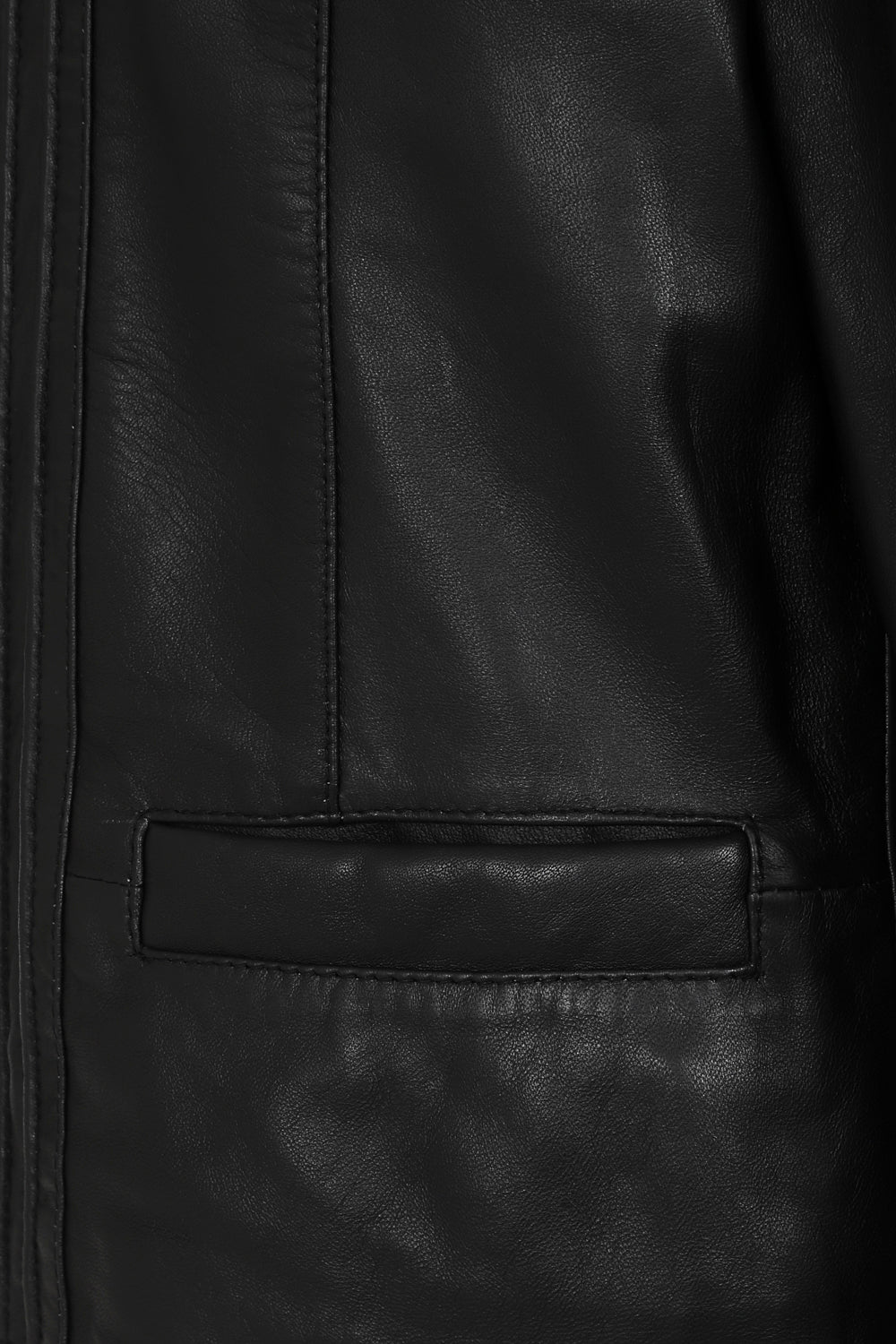 JACKIE Stylish Black Nappa Leather Jacket Standing Collar Women's