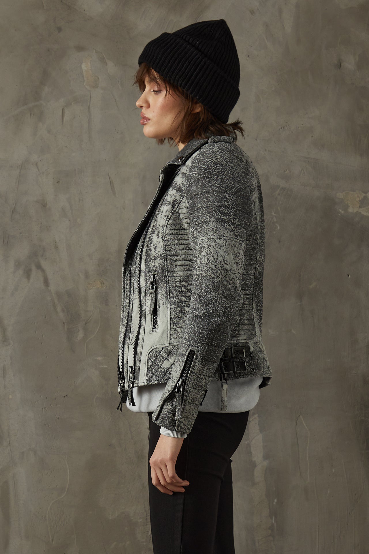 Kay Michaels 2.0: Storm Grey Leather Jacket (Woman)