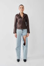 Kay Michaels 3.0: Antique Brown Leather Jacket (Woman)