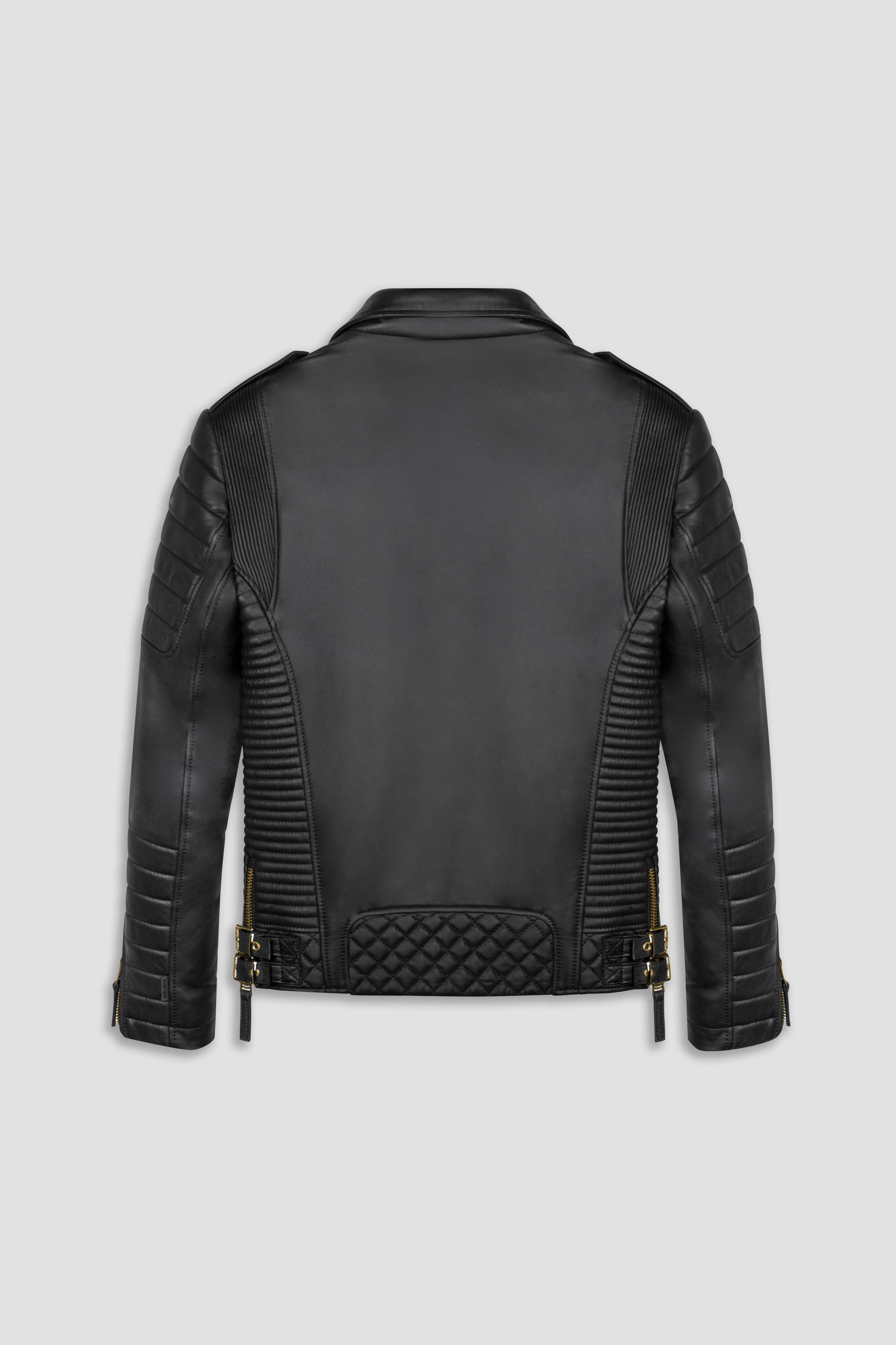 Kay Michaels 3.0 Tall: Gold Hardware Leather Jacket (Man)
