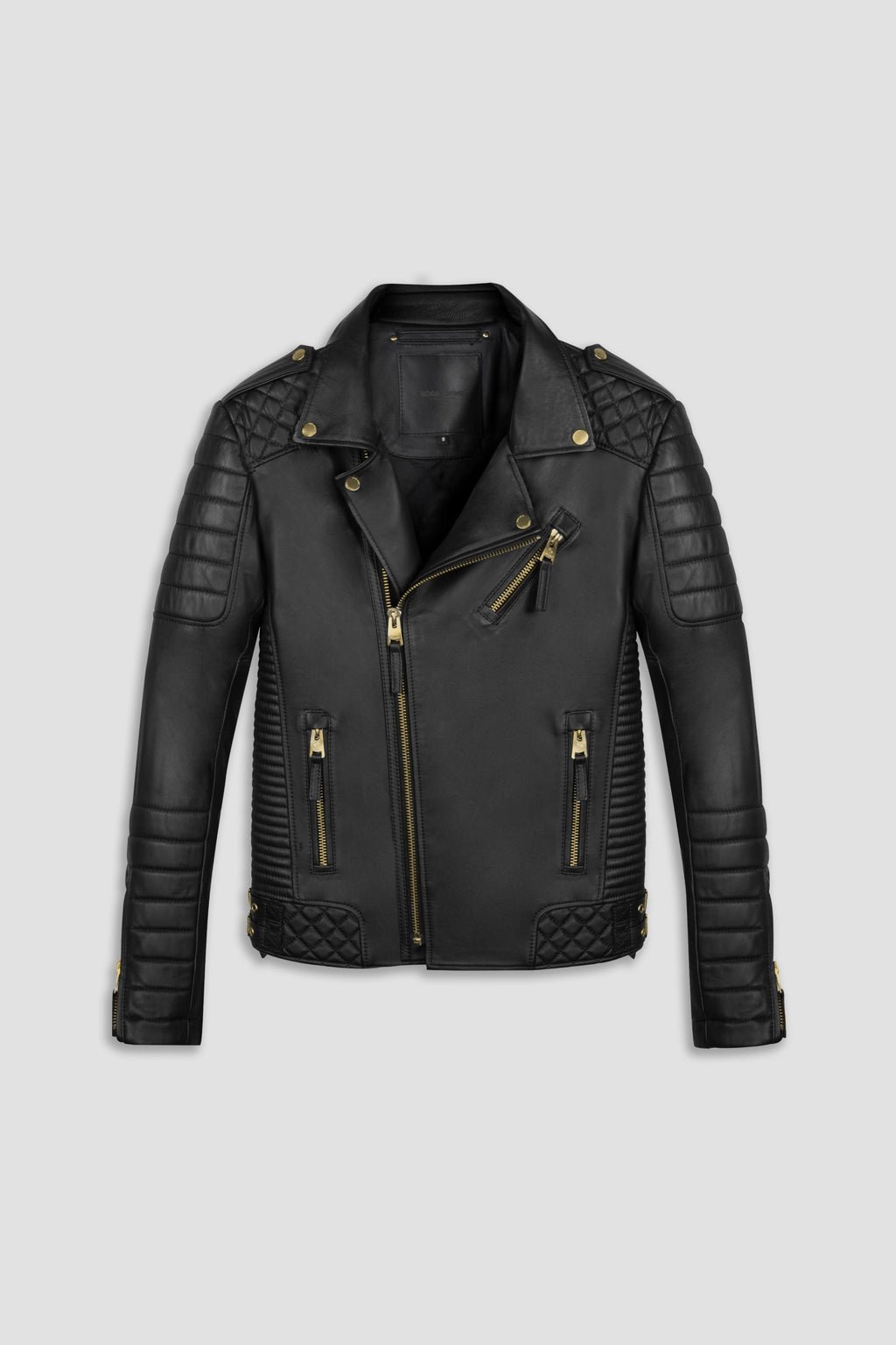 Kay Michaels 3.0 Tall: Gold Hardware Leather Jacket (Man)