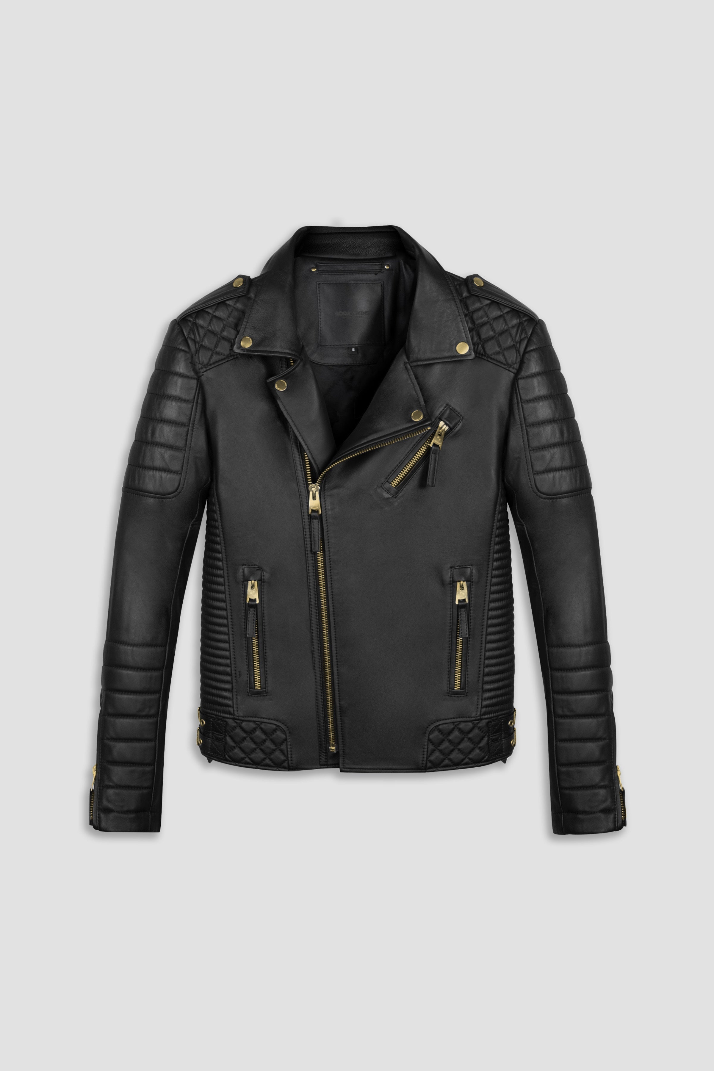 Kay Michaels 3.0 Tall: Gold Hardware Leather Jacket (Man)