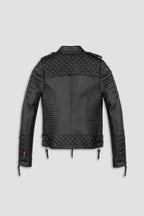 Kay Michaels 2.0 Gun Metal Hardware Tall Leather Jacket (Woman)