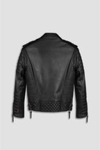 Kay Michaels 2.0 Biker Leather Jacket Gun Metal Hardware Tall (Man)