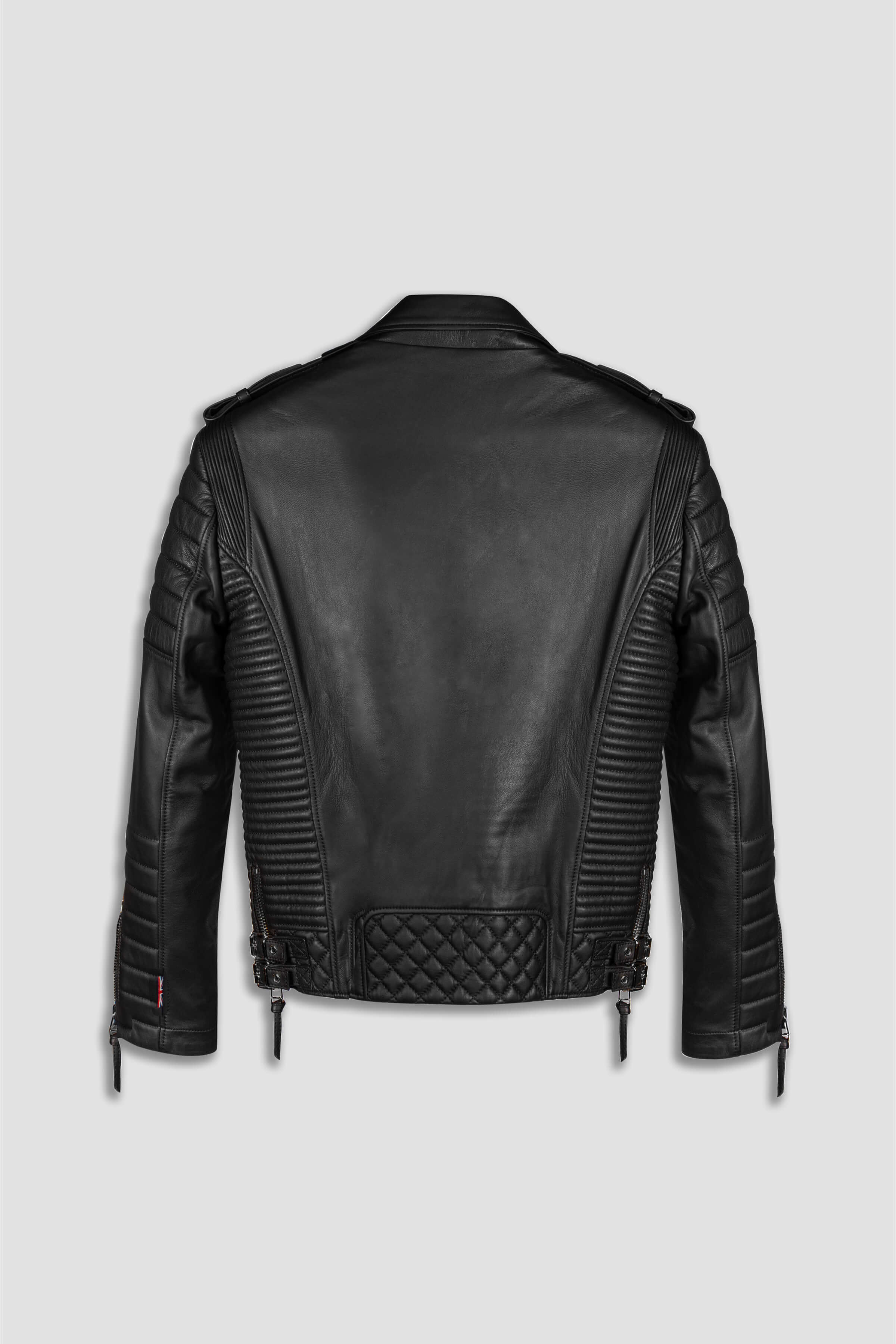 Kay Michaels 2.0 Biker Leather Jacket Gun Metal Hardware Tall (Man)
