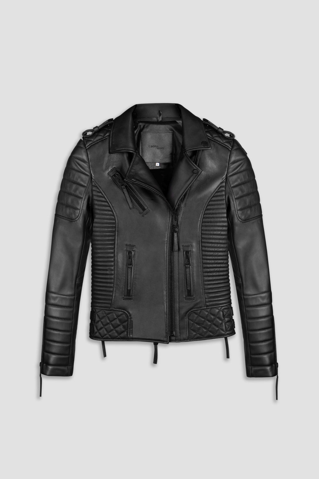 Kay Michaels 3.0 Matte Black Hardware Leather Jacket (Woman)