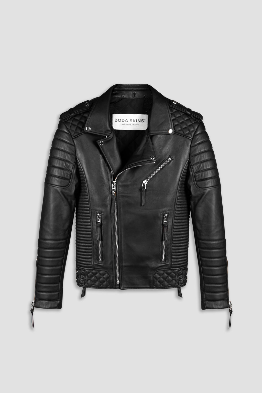 Kay Michaels 2.0 Leather Biker Jacket Platinum Hardware Tall (Man)