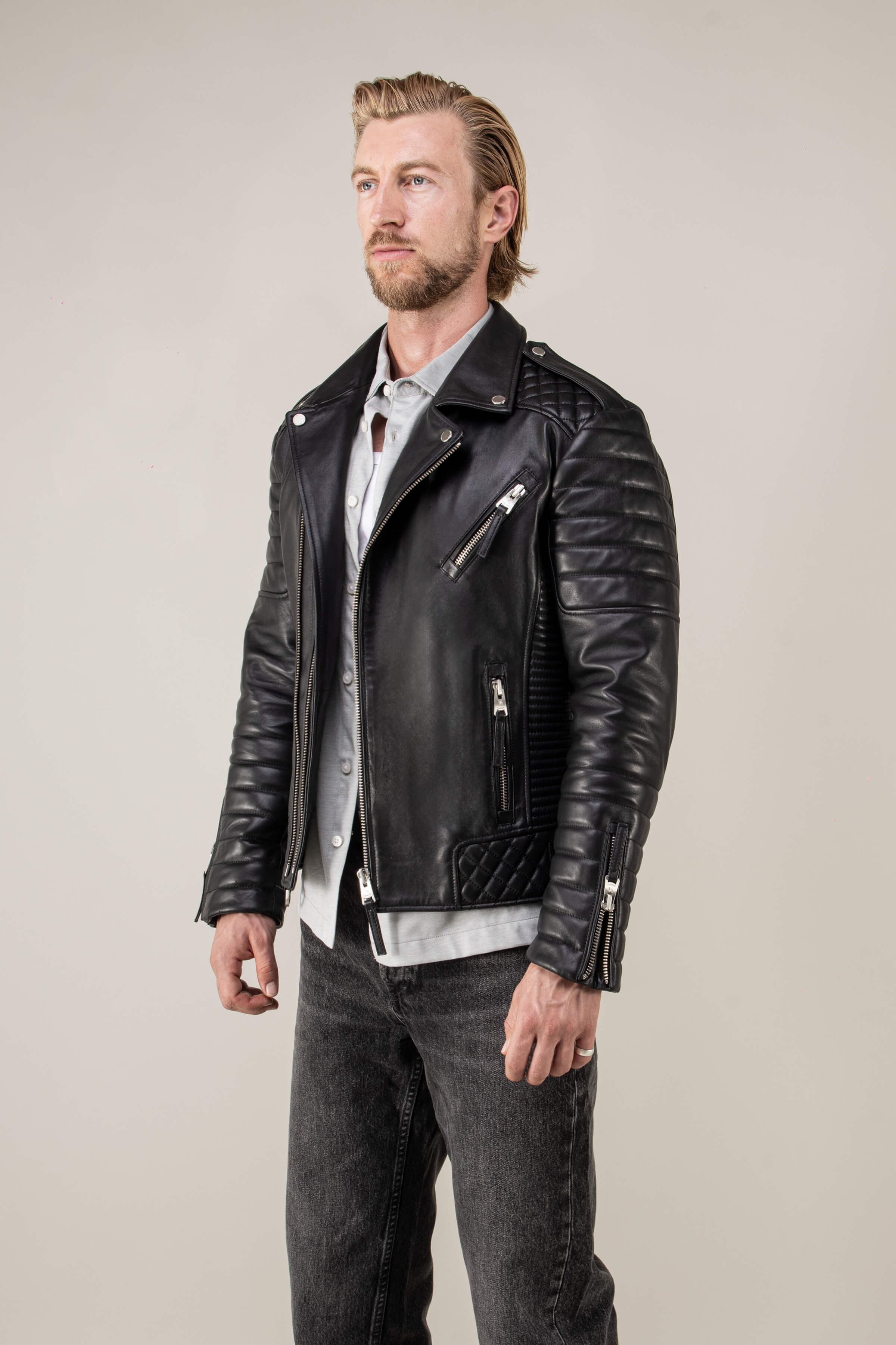 Kay Michaels: V Fit Leather Jacket Tall